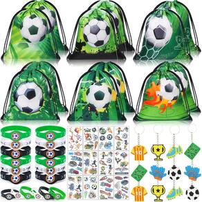 12 conjuntos de lembrancinhas de futebol Winrayk com bolsa de cordão para crianças