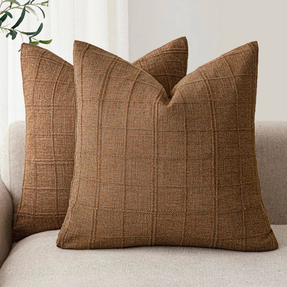 Capas de almofada Findtower Linen Check 45x45cm, conjunto de 2