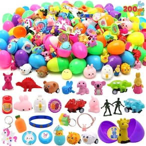 Ovos de Páscoa pré-preenchidos JOYIN 200 unidades com brinquedos e adesivos