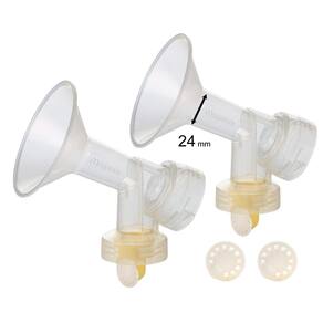 Protetor de peito de peça única com válvula, membrana para bombas de mama Medela (Pump in Style, Lactina, Symphony), 24 mm