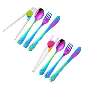 Conjunto de talheres Poylim Stainless Steel Kids Rainbow 8 peças