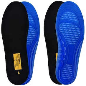 Palmilhas de gel TIESTRA para homens Memory Foam Arch Support pretas