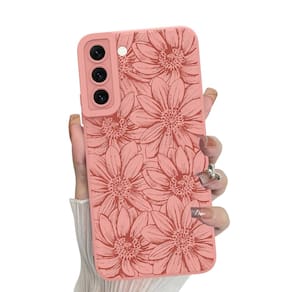 Capa de telefone MZELQ Silicone Rosa Floral Samsung Galaxy S22 Plus