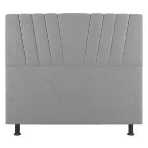 Cabeceira Cama Box Casal King Size Dublin 195cm Suede Cinza Claro - Abmaza