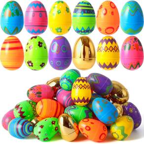 Ovos de Páscoa de plástico JOYIN 64 unidades coloridas com 8 dourados