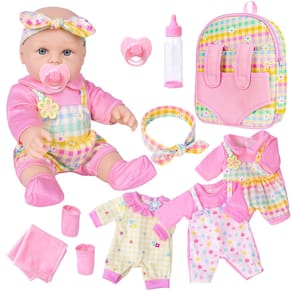 Baby Doll DOTVOSY 12 meninas com mochila e 3 conjuntos de roupas de 31 cm