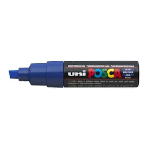 Caneta marcadora UNI POSCA PC-8K Chisel Tip azul (caixa com 6)