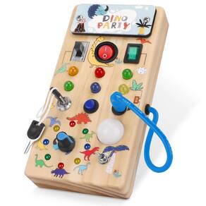 Montessori Busy Board WakeInsa para crianças de 1 a 3 anos com luzes LED