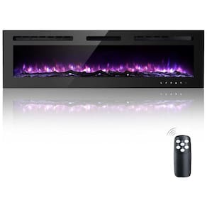 Lareira Elétrica CEARTRY de Embutir A43x152L com Controle Remoto e Luz de LED, 110V, 1500W, Preta