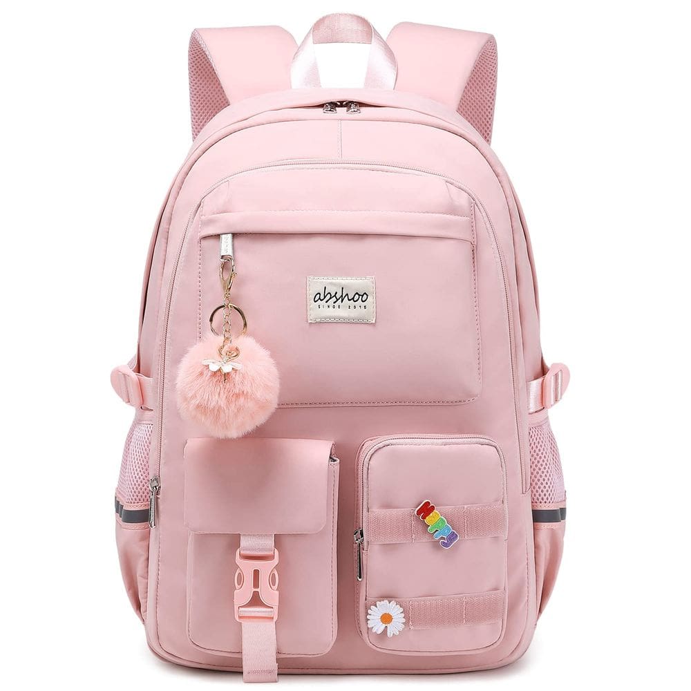 Mochila Abshoo Big Student Laptop para universitárias rosa