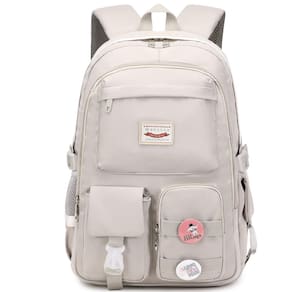 Mochila escolar Makukke para meninas adolescentes, laptop de 15,6 polegadas, cinza