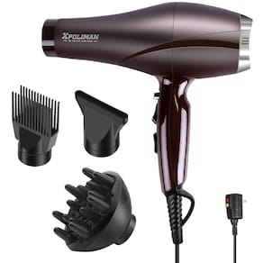 Secador de cabelo Xpoliman 2000W Negative Ionic com difusor marrom/roxo
