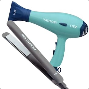 Kit Lizz: Secador Fashion Verde 2200w 220v e Prancha Neo Titanium Cinza 230°C Bivolt
