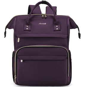 Mochila LOVEVOOK para laptop feminina de 17 polegadas com carregamento USB roxo escuro