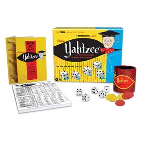 Jogo clássico de Yahtzee Winning Moves com arte retrô
