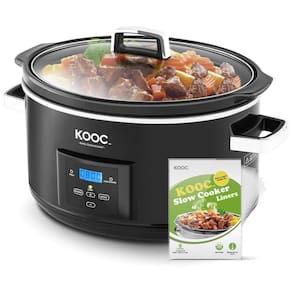 Panela Elétrica Multifuncional 8L, Aço Inoxidável com Controle de Temperatura, 110v, KOOC, Preto