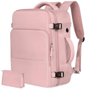 Mochila de viagem Rinlist TSA Friendly Carry-on Pink