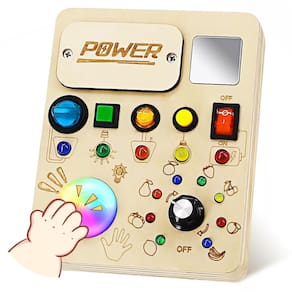 Brinquedo Busy Board RCPLAGA Montessori com luz LED para criança