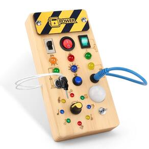Montessori Busy Board WakeInsa para crianças de 1 a 3 anos com luzes