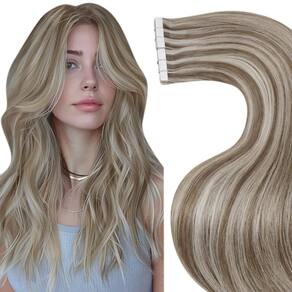 Fita adesiva em extensões de cabelo LaAvoo Human Hair Blonde 100g