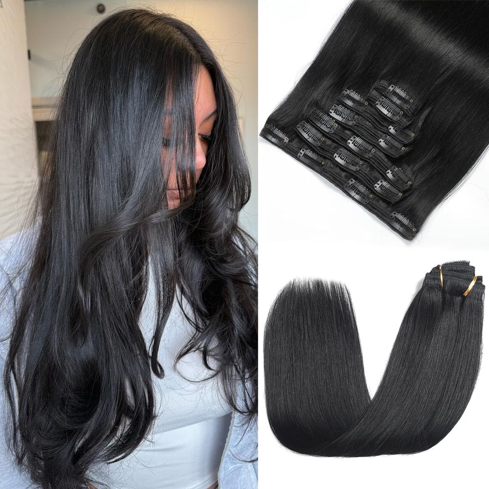 Extensões de cabelo Rimoss Clip em cabelo humano real 140 g 7 unidades