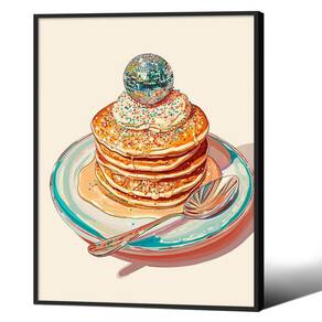 Arte de parede em tela jkahh Trendy Disco Ball Retro Kitchen 28x36c