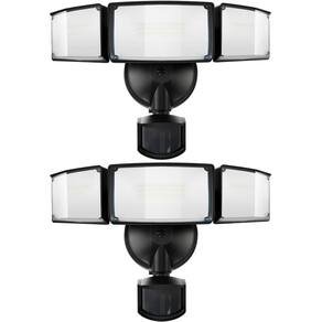 Luzes de segurança LED UME, pacote com 2, 5500LM, sensor de movimento 49W