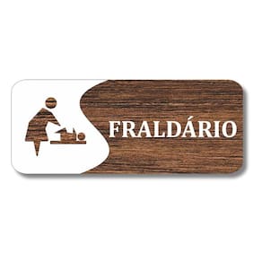 Placa Sinalização De Fraldário Banheiro 25x10 Cm
