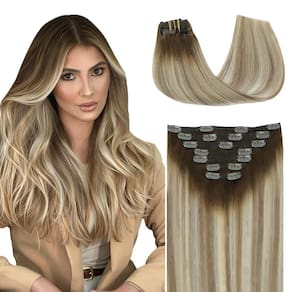 Extensões de cabelo Clip in SURNEL Walnut Brown to Ash Brown