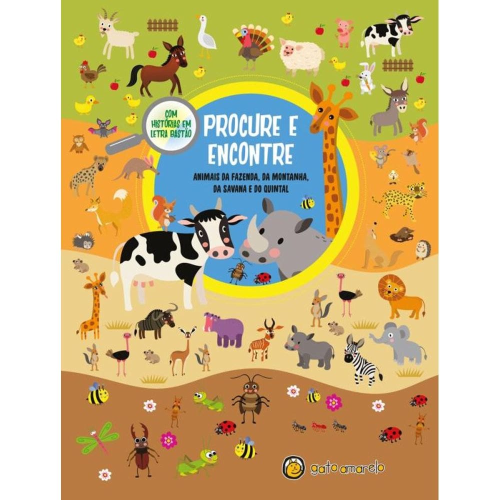 Procure E Encontre: Animais Da Fazenda, Da Montanha, Da Savana E Do Quintal