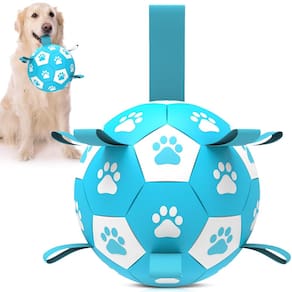 Bola de futebol QDAN Toy para cães grandes com alças de 20 cm