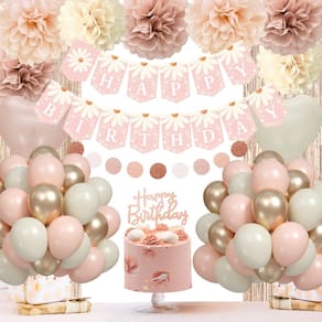 Decorações de festa de aniversário Aurasys Blush Beige para mulheres