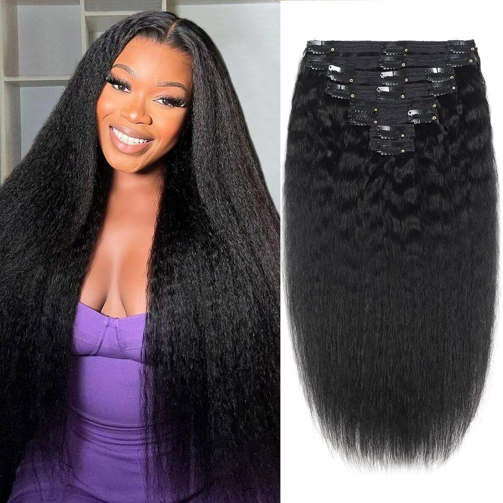 Extensões de cabelo Clip in Gampacy Kinky Straight 40cm 120g