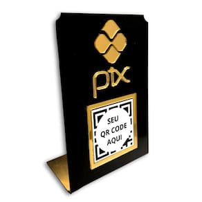 Display Placa Qrcode De Pagamento Pix Em Acrílico 10x15