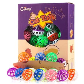 Bola de brinquedo para gatos CHIWAVA Hollow com plástico Bell de 1,6" 45 unidades