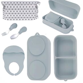 Conjunto de alimentação para bebês TaoCeexi com colher e garfo de aço inoxidável 316