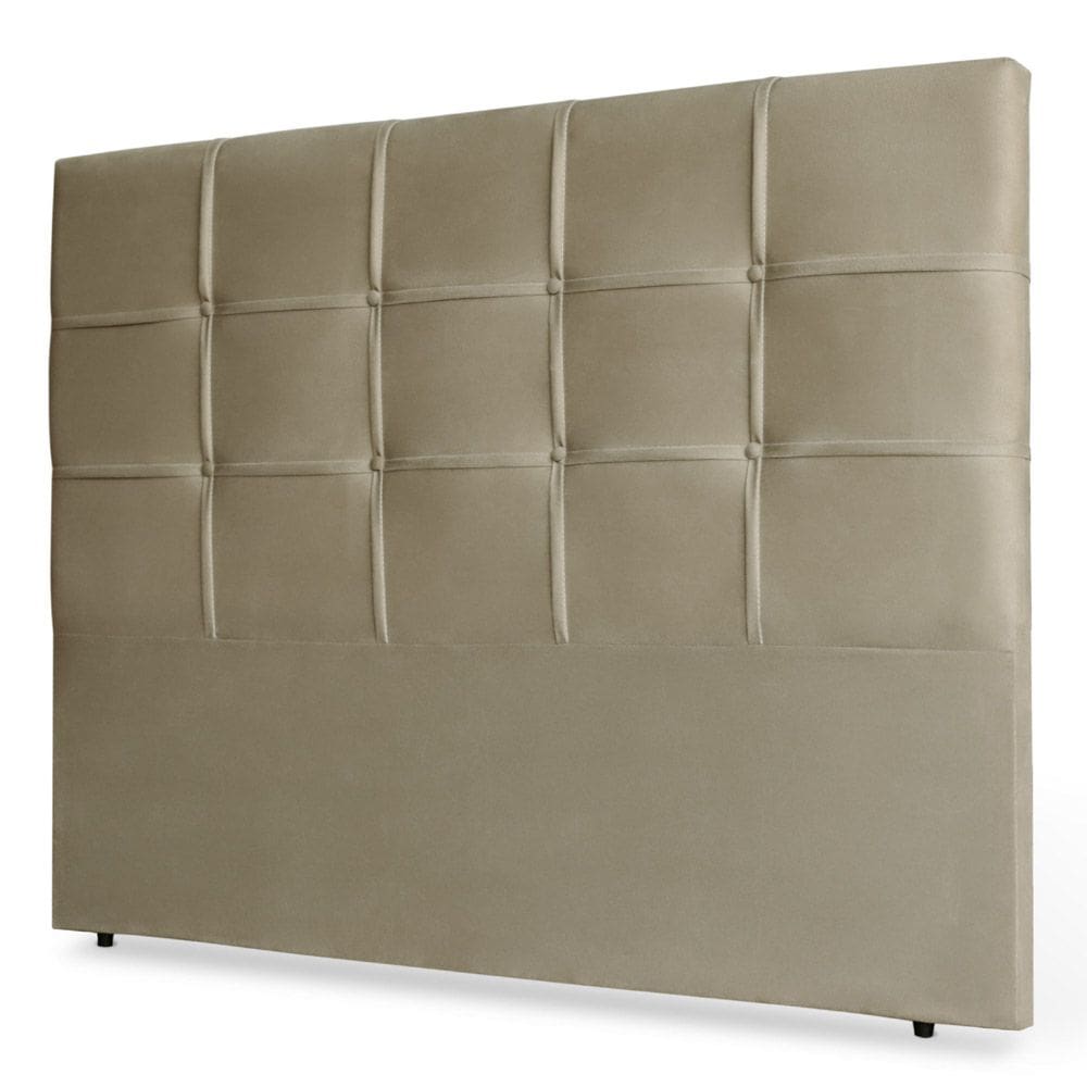 Cabeceira Estofada Cama Box Casal King Size Fiorella 195cm Suede Bege Escuro - Abmaza