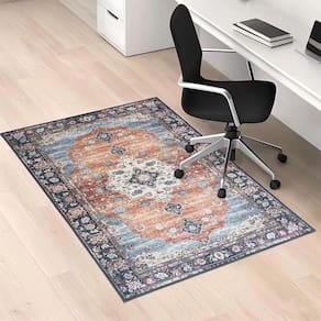 Tapete de cadeira LYEMAT para piso de madeira 114x135cm antiderrapante