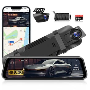 Câmera de espelho retrovisor Jansite 4K 10" Dash Cam 64GB WiFi