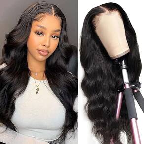 Perucas frontais de renda MIRTHFUL Body Wave 100% cabelo humano 28"