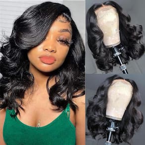 Peruca IJFMMEL Bob Human Hair 13x6 Body Wave HD Lace Front 14 polegadas