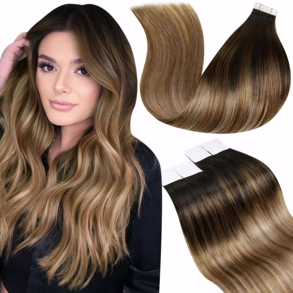Fita adesiva em extensões de cabelo LaAvoo Ombre Human Hair 100g 40 unidades