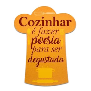 Placa Decorativa Frase Cozinha Restaurante Recorte 30x23 Cm