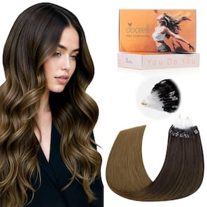 Extensões de cabelo DOORES Microlink Human Hair 14 polegadas 50g