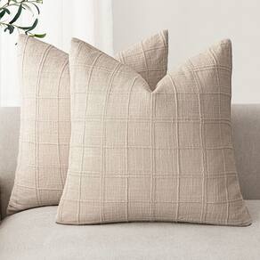 Capas de almofada Findtower Linen Check 50x50cm, conjunto de 2