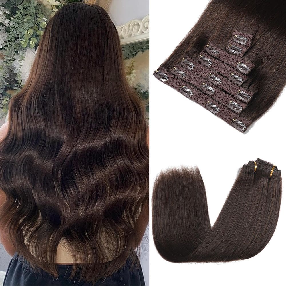 Extensões de cabelo Rimoss Premium Dark Brown Human Hair 22cm