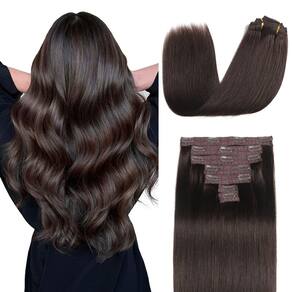 Extensões de cabelo Sisily Clip em cabelo humano real 45 cm 120 g