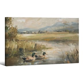Pôster com arte de parede em tela Mallard Duck Pond 40x60cm Farmhouse