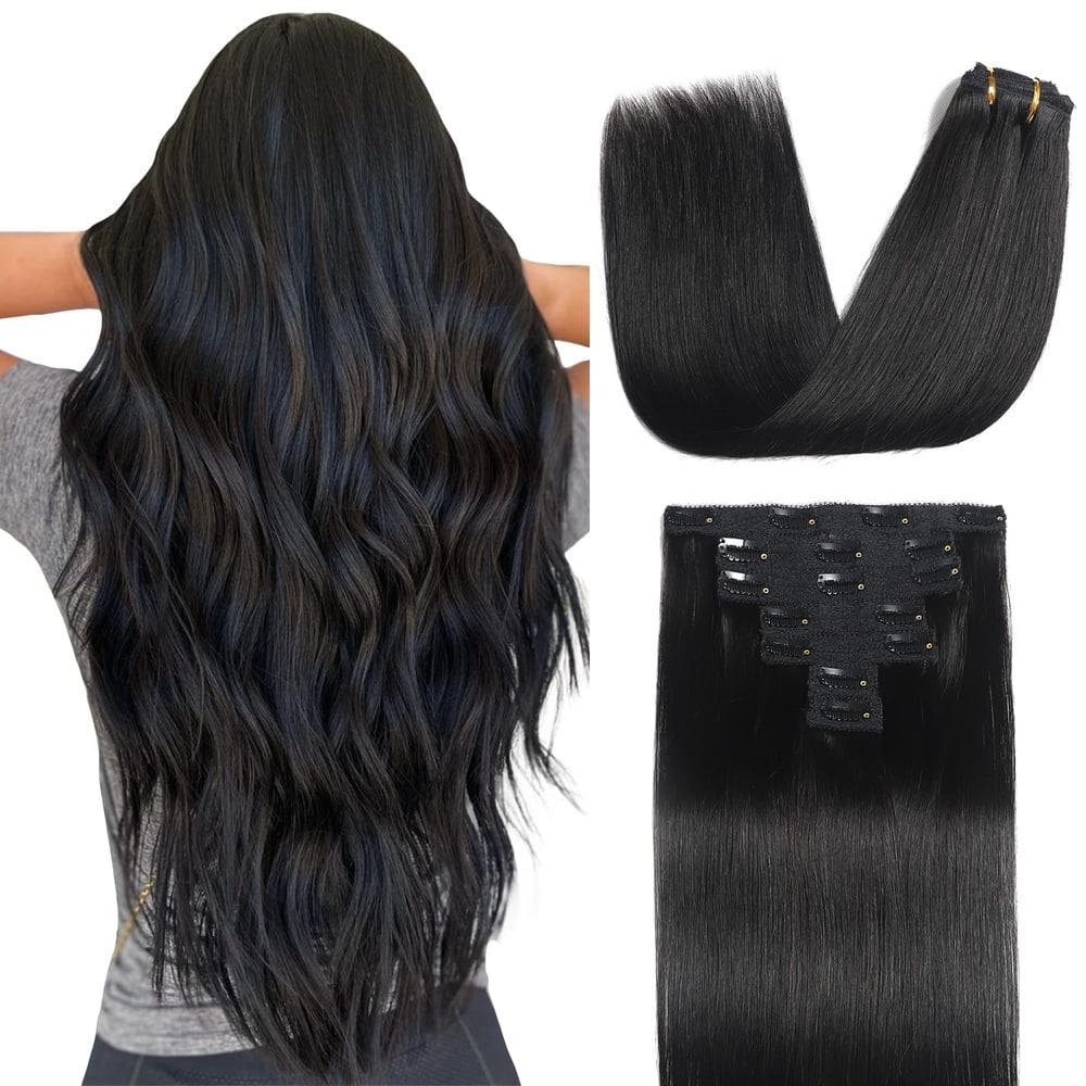 Extensões de cabelo Sisily Real Human Hair 45cm 120g para preto