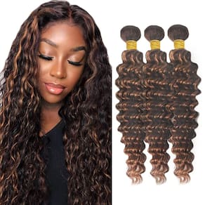 Pacotes Hair Weave Gzorouzr P4/30 Deep Highlight Wave 3